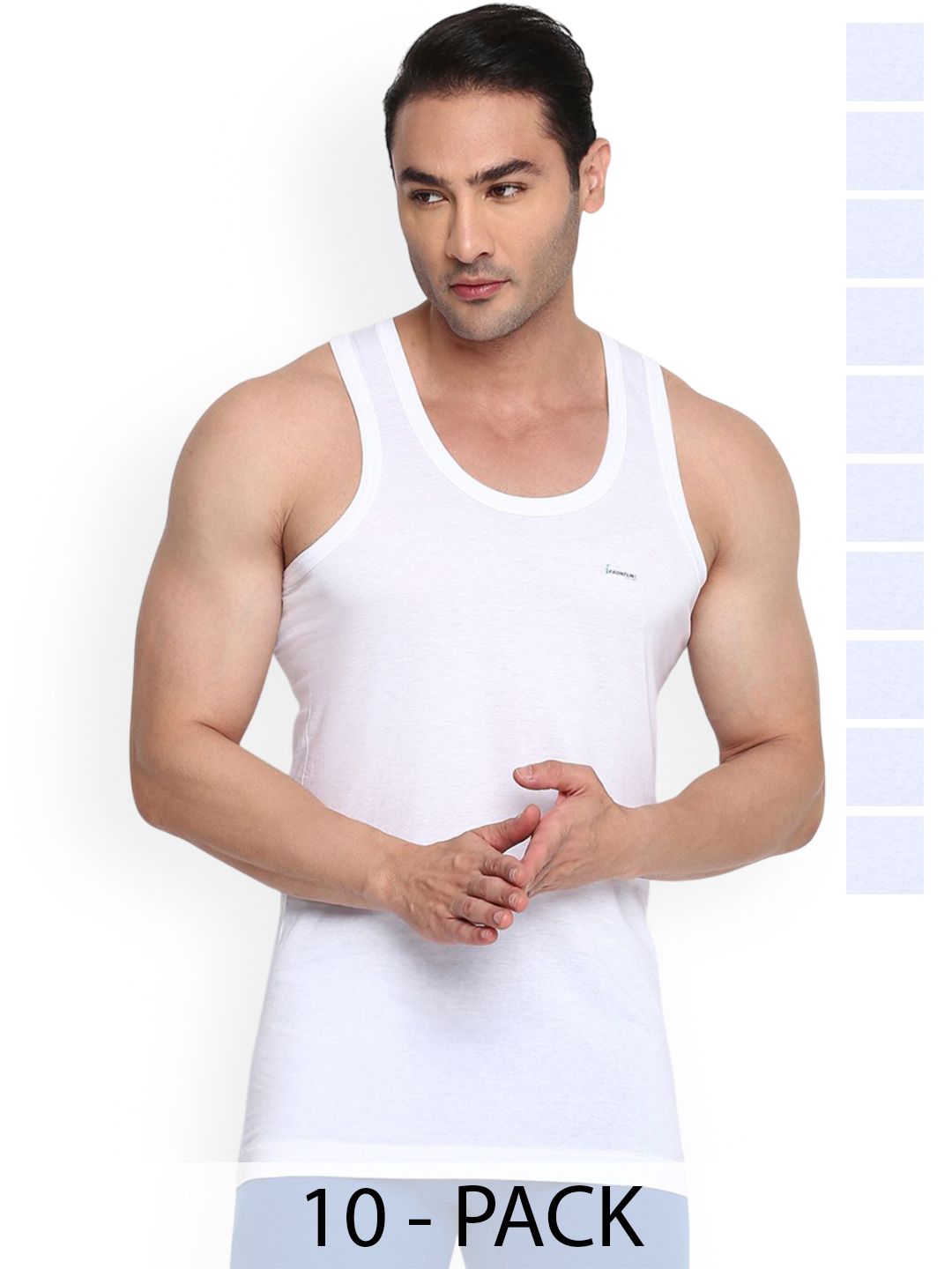 COLORS by Rupa Frontline Pack Of 10 Anti-Bacterial Bamboo Cotton Undershirt Vests-picture-26