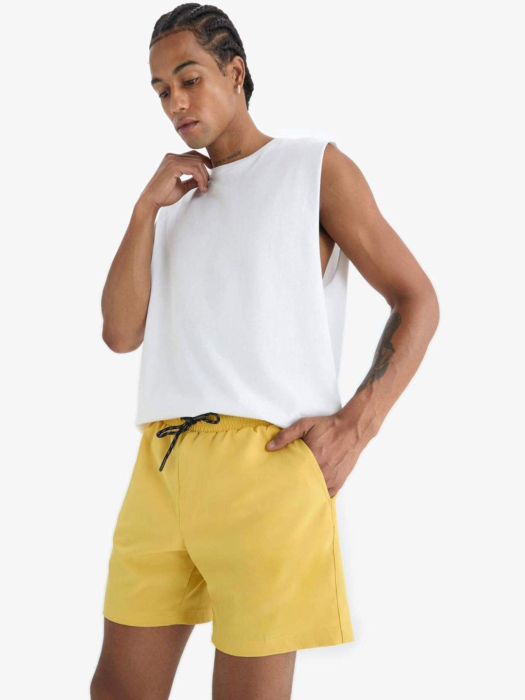 DeFacto Men Sar Solid Swim Shorts-picture-12