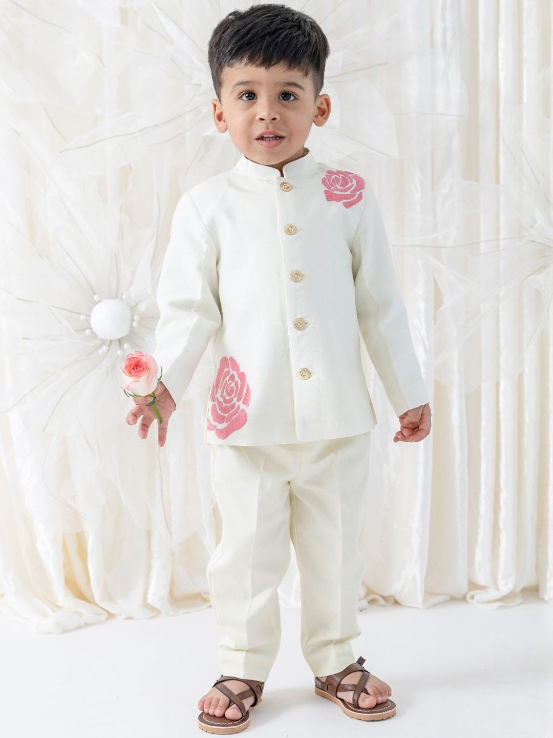 Tiber Taber Boys Gul E Gulab Bandhgala Set-picture-29