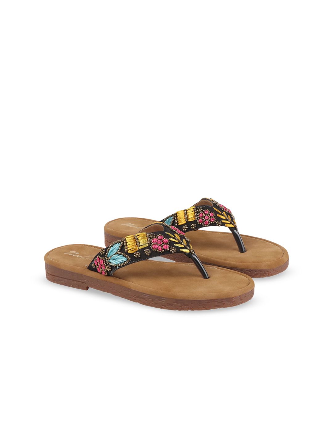 ROSE ITALIA Women Embroidered Lightweight T-strap Flats-picture-15