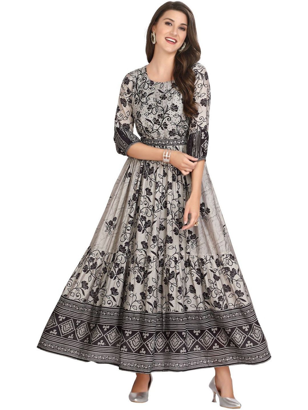 GREAT OUTFITS Women Grey Modal Kurtis-image-3