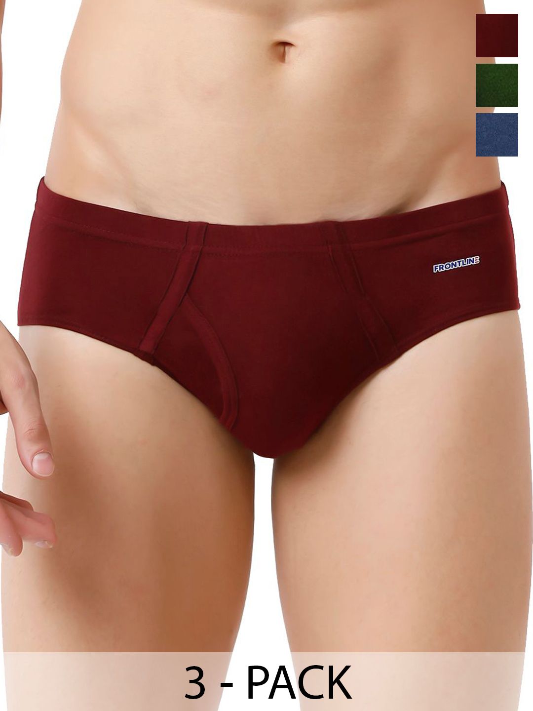 Rupa Frontline Pack Of 3 Assorted Pure Cotton Mid-Rise Basic Briefs-picture-23
