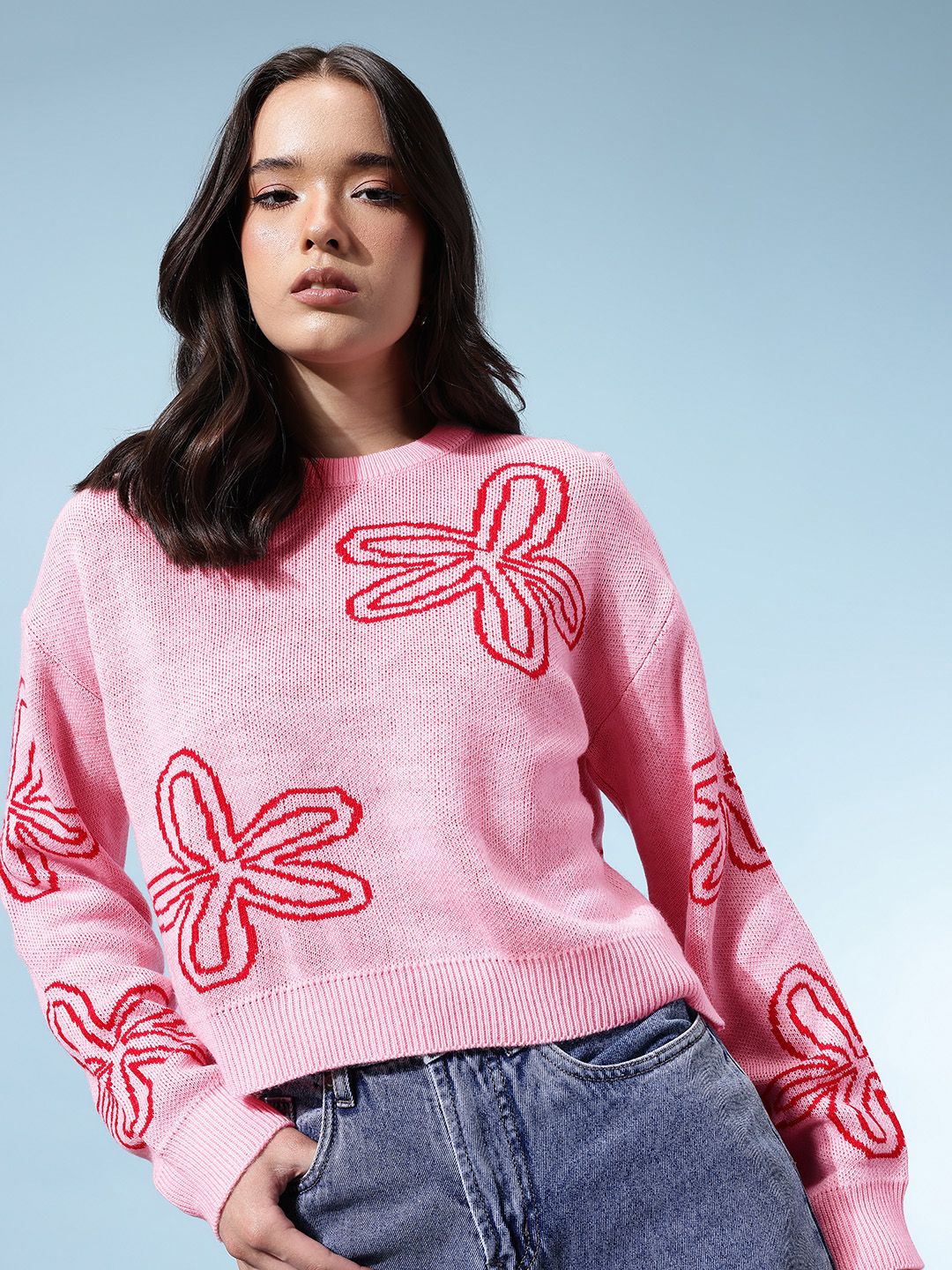 glitchez Floral Embroidered Oversized Pullover-picture-35