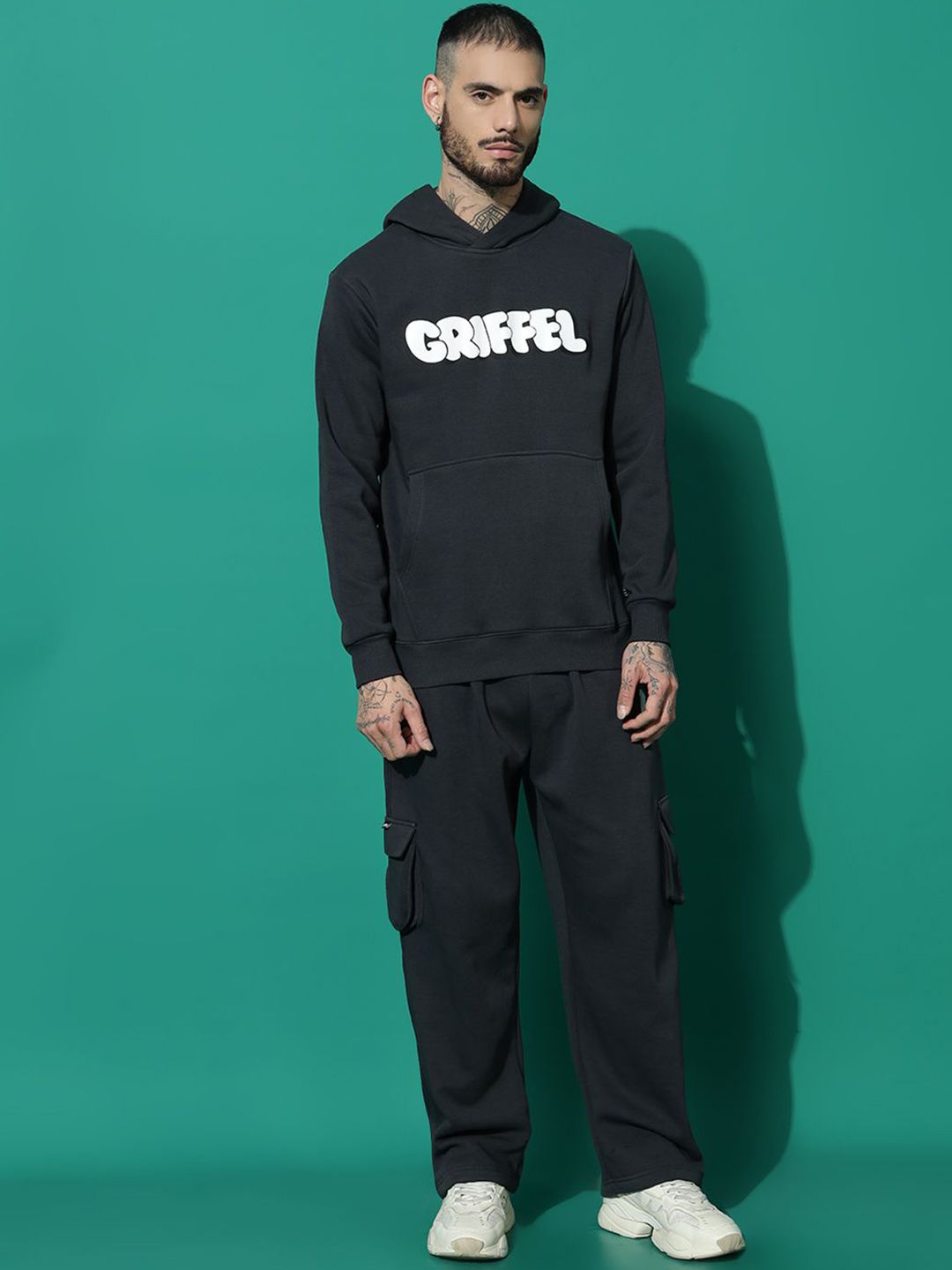 GRIFFEL Pure Cotton Typography Printed Hood Neck Tracksuit-image-37