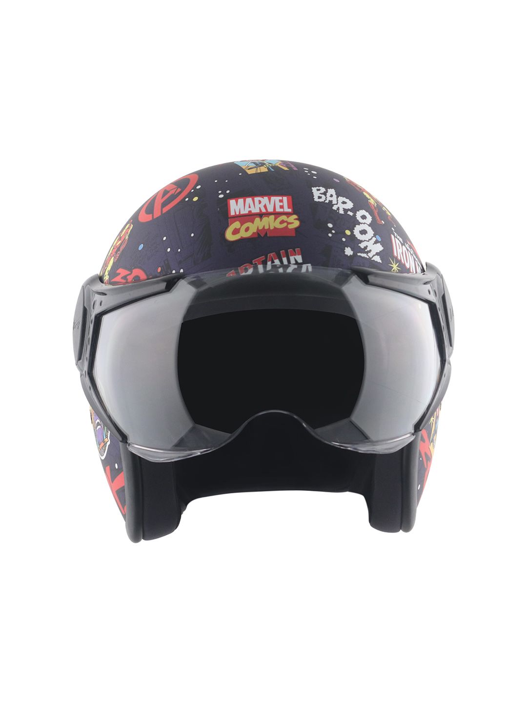 VEGA Unisex Jet W/V Marvel Comics Edition ISI Certified Open Face Helmet