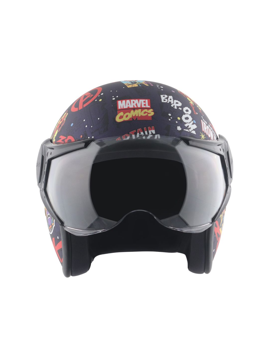 VEGA Unisex Jet W/V Marvel Comics Edition ISI Certified Open Face Helmet