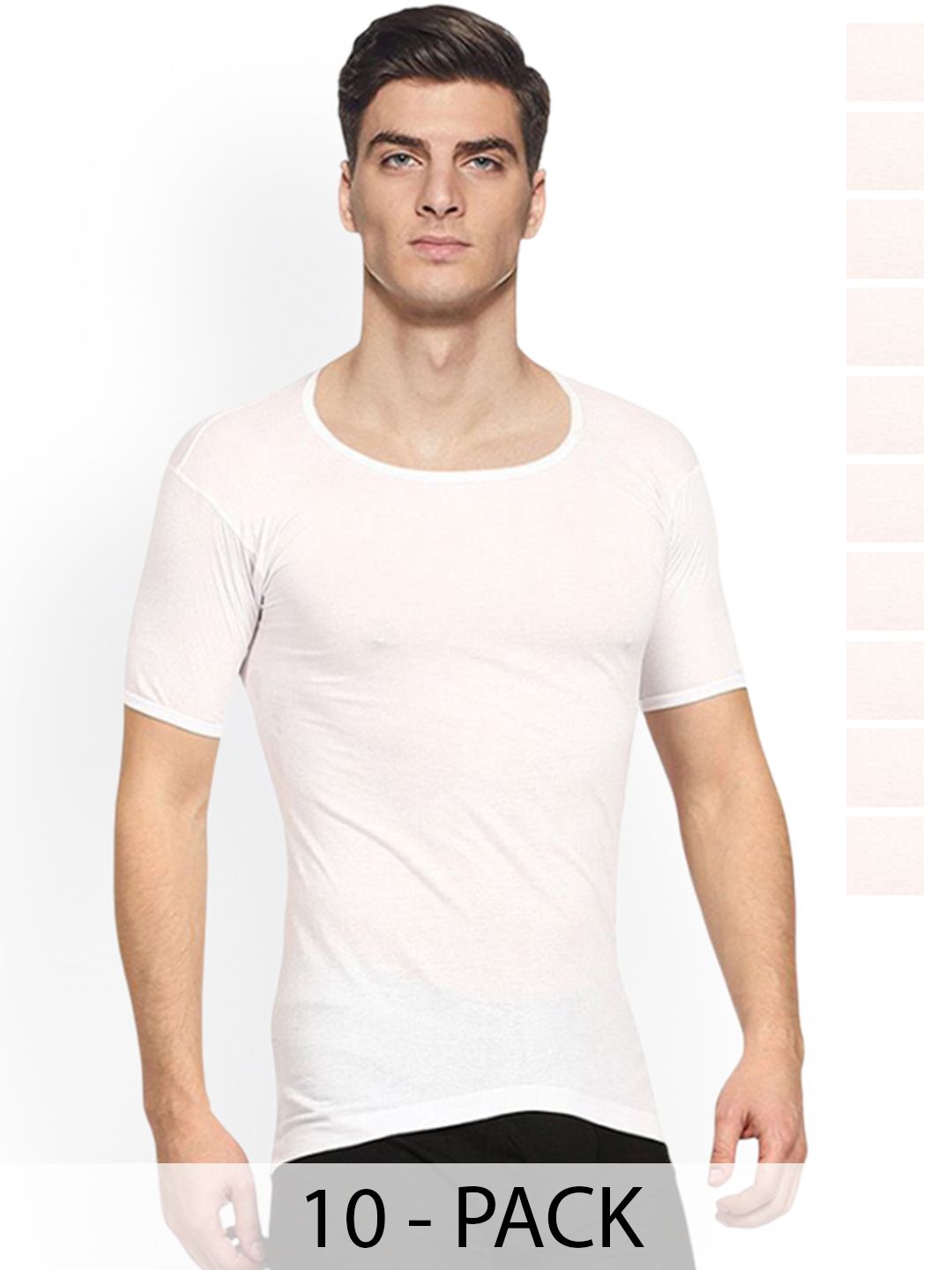 Rupa Jon Pack Of 10 Pure Cotton Round Neck Undershirt Vests-picture-21