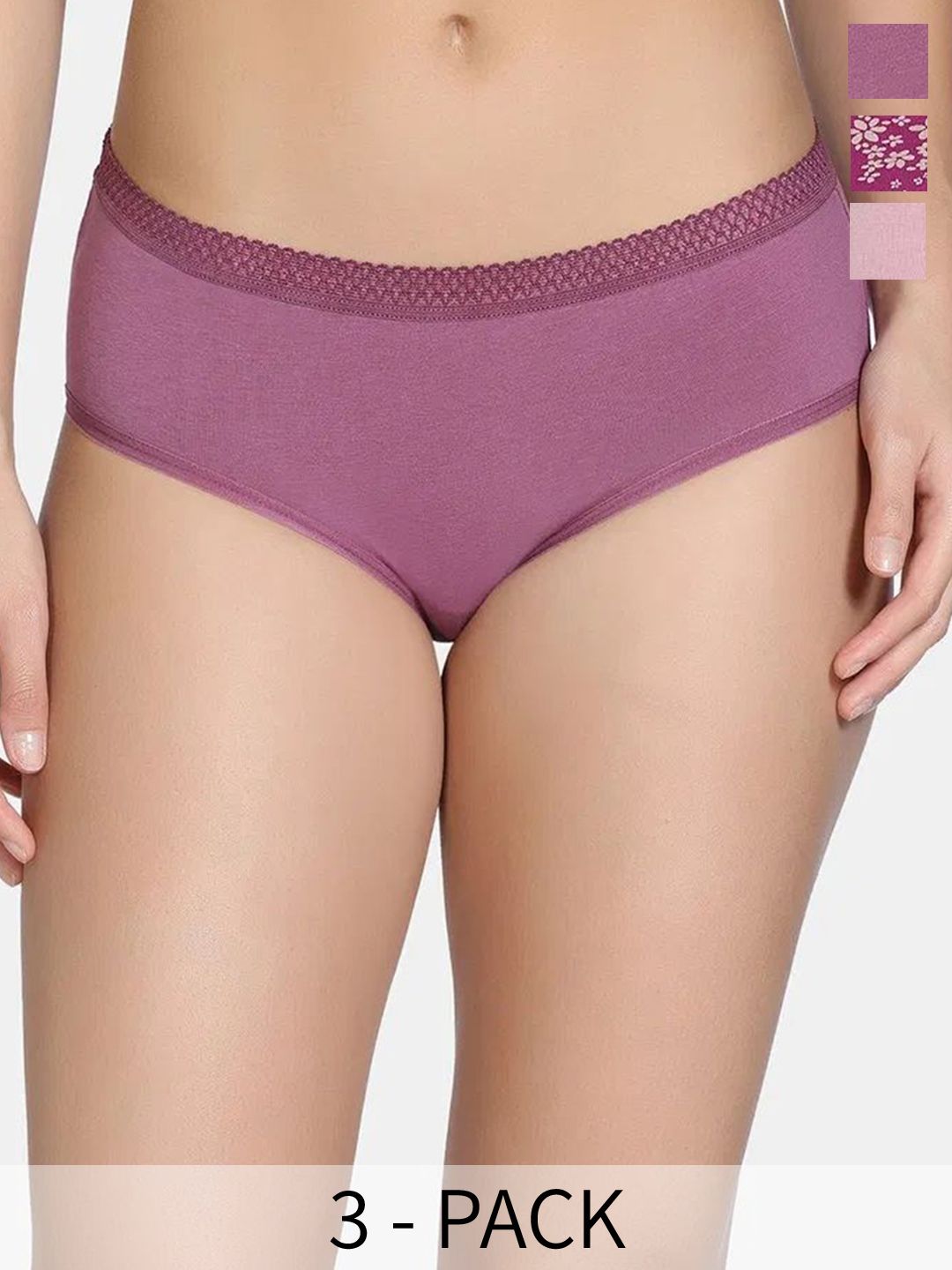 Zivame Pack Of 3 Printed Low-Rise Hipster Briefs-picture-24