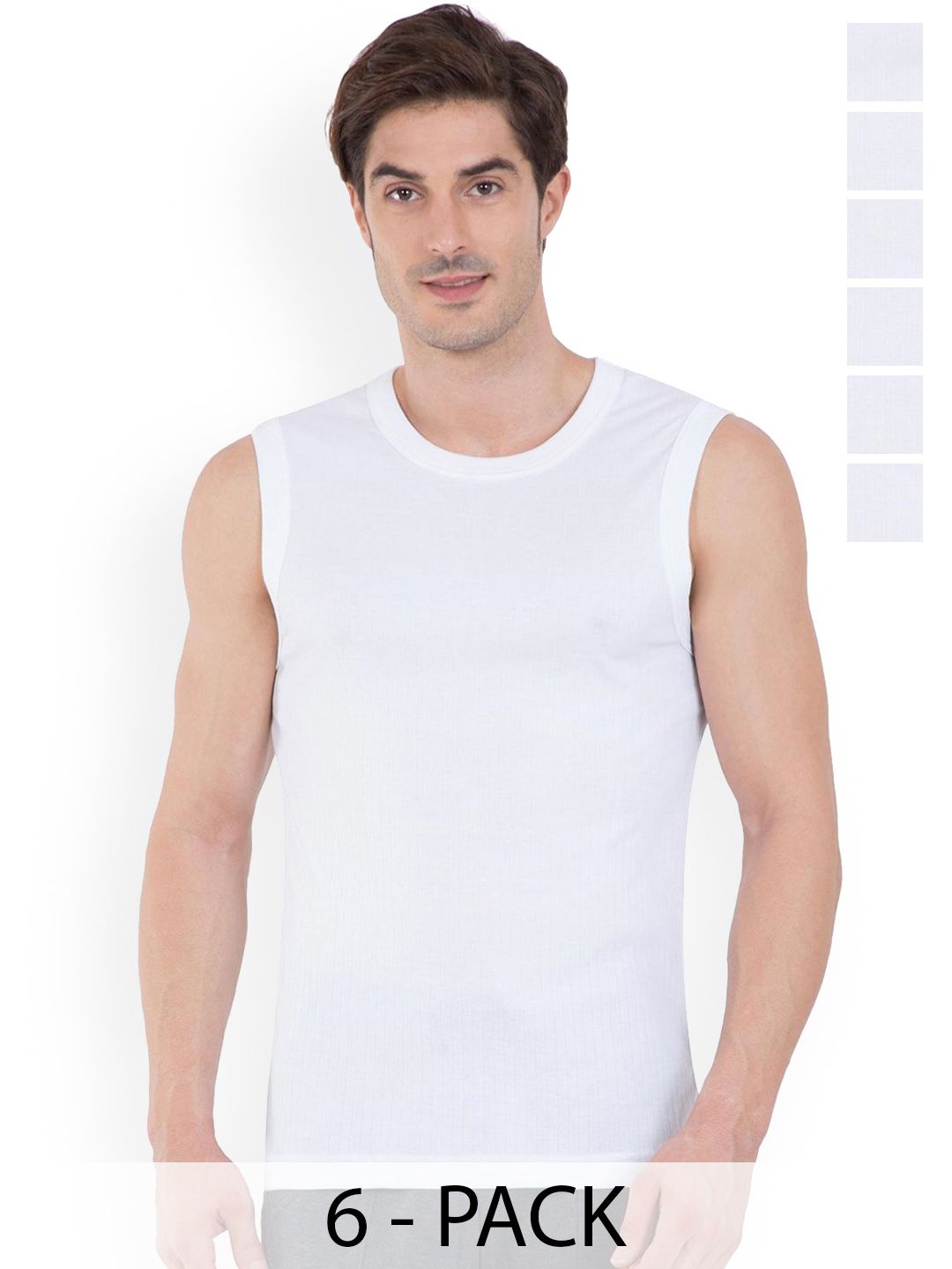 COLORS by Rupa Frontline Pack Of 6 Ribbed Anti-Bacterial Bamboo Cotton Basic InnerVests-picture-16
