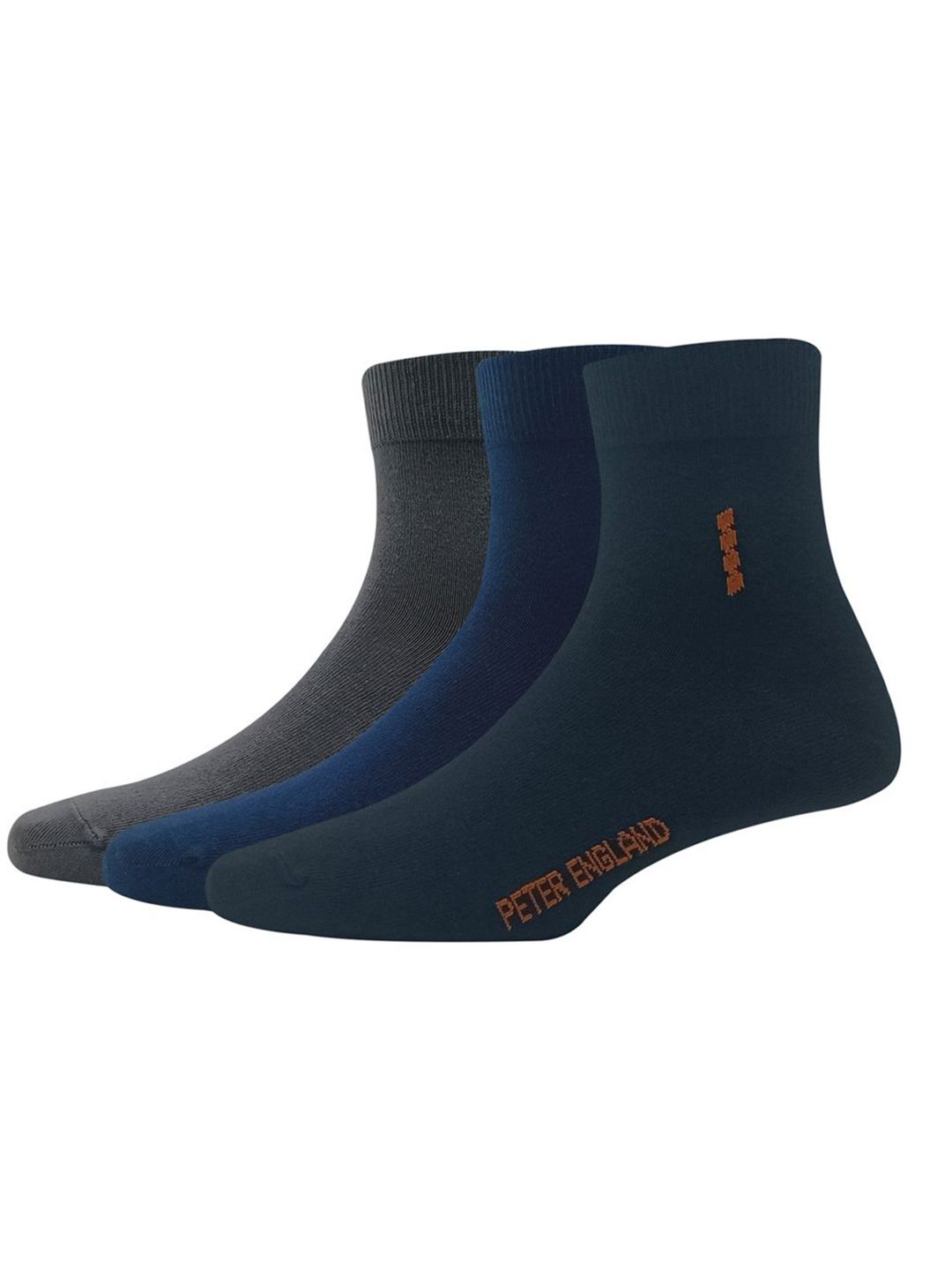 Peter England Men Pack Of 3 Patterned Ankle Length Socks-picture-40