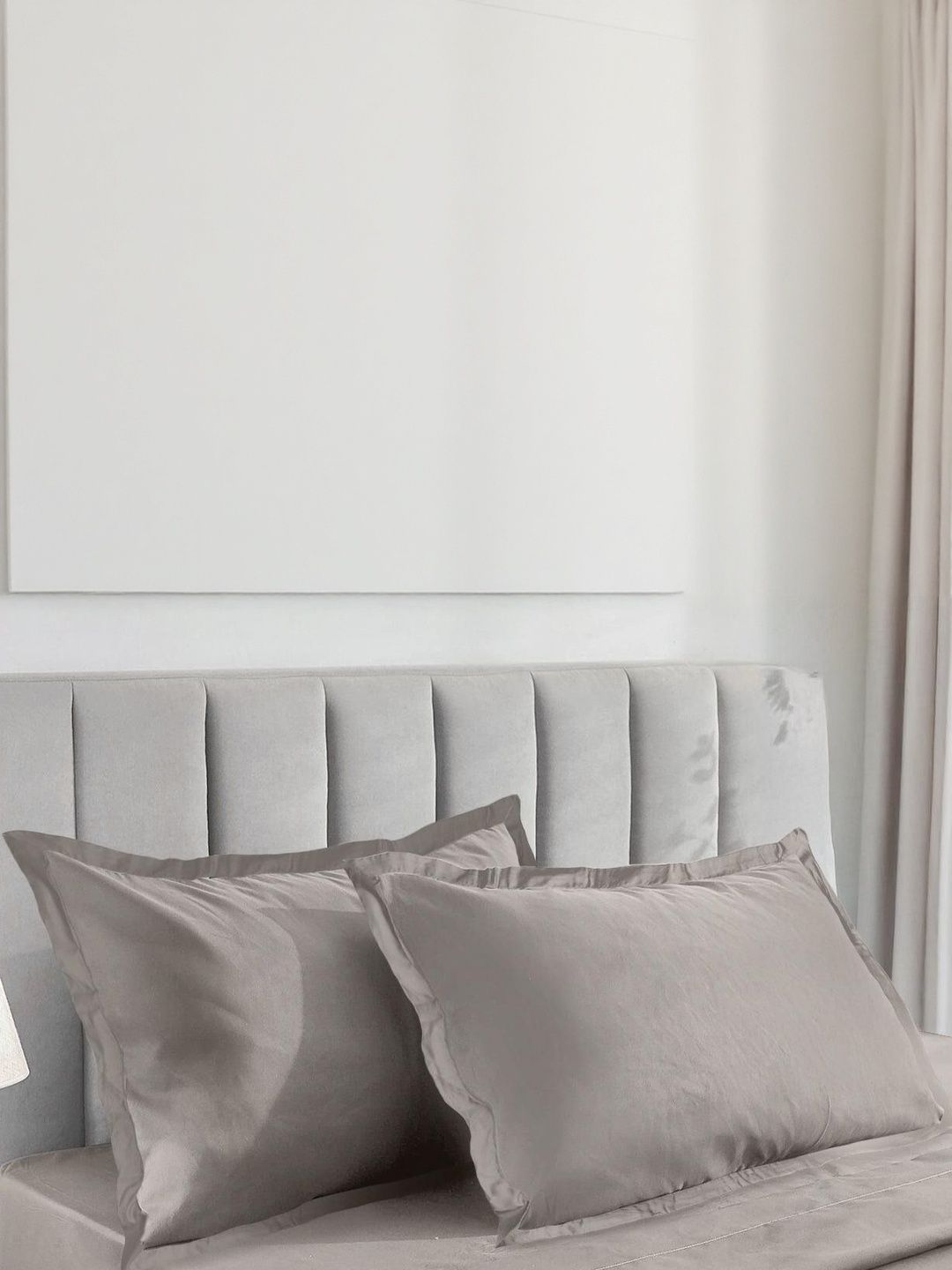 enera Grey 600 TC King Bedsheet with 2 Pillow Covers-image-47