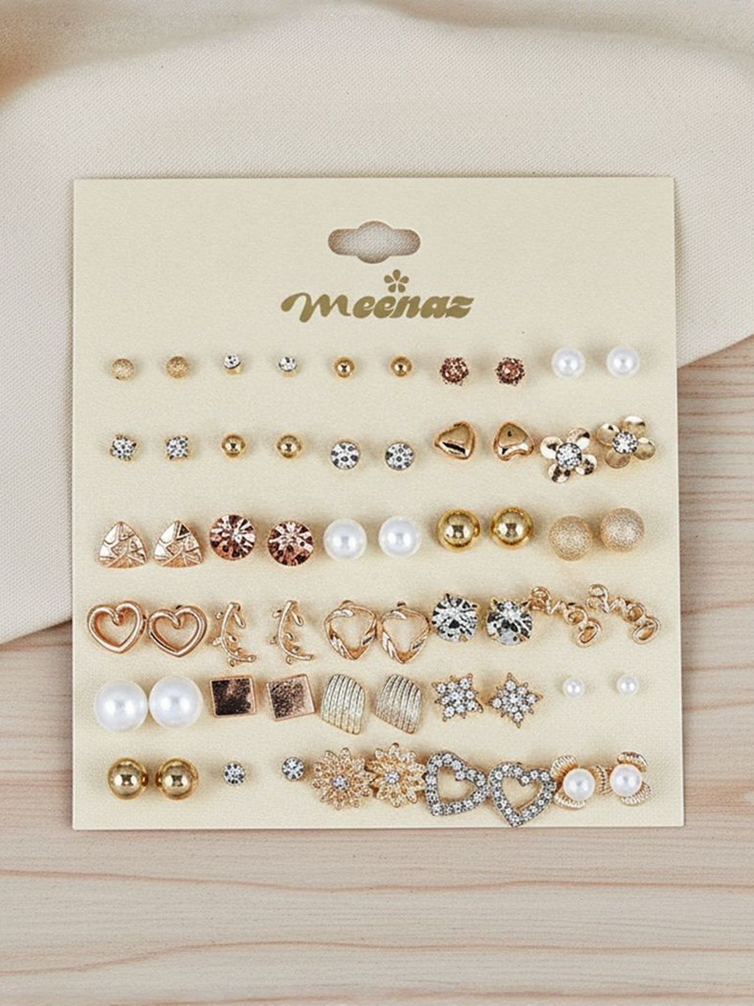 MEENAZ Gold-Plated Alloy Artificial Stones and Beads Studs-picture-21