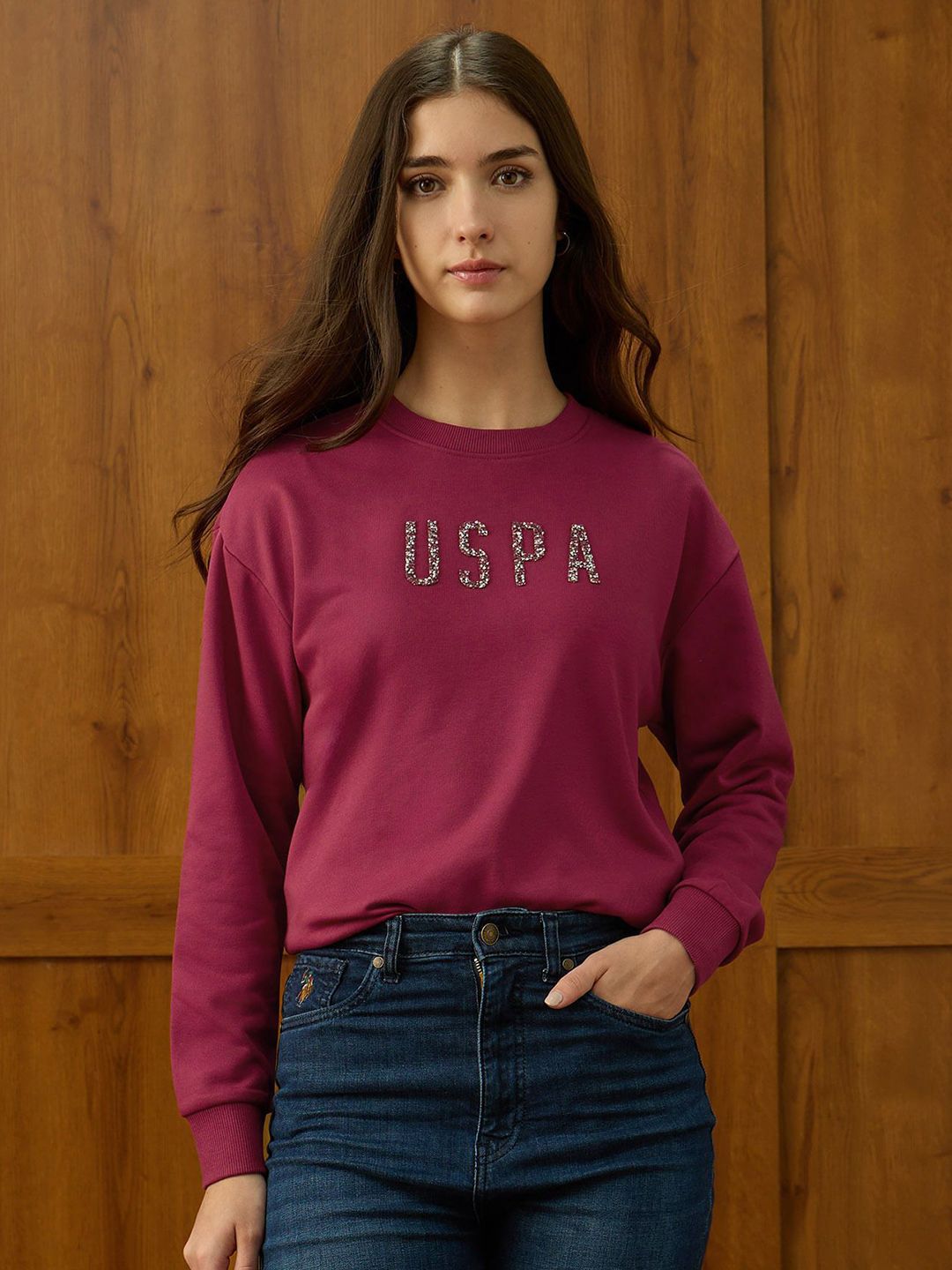 U.S. Polo Assn. Women Round Neck Long Sleeves Pullover Sweatshirt-image-32