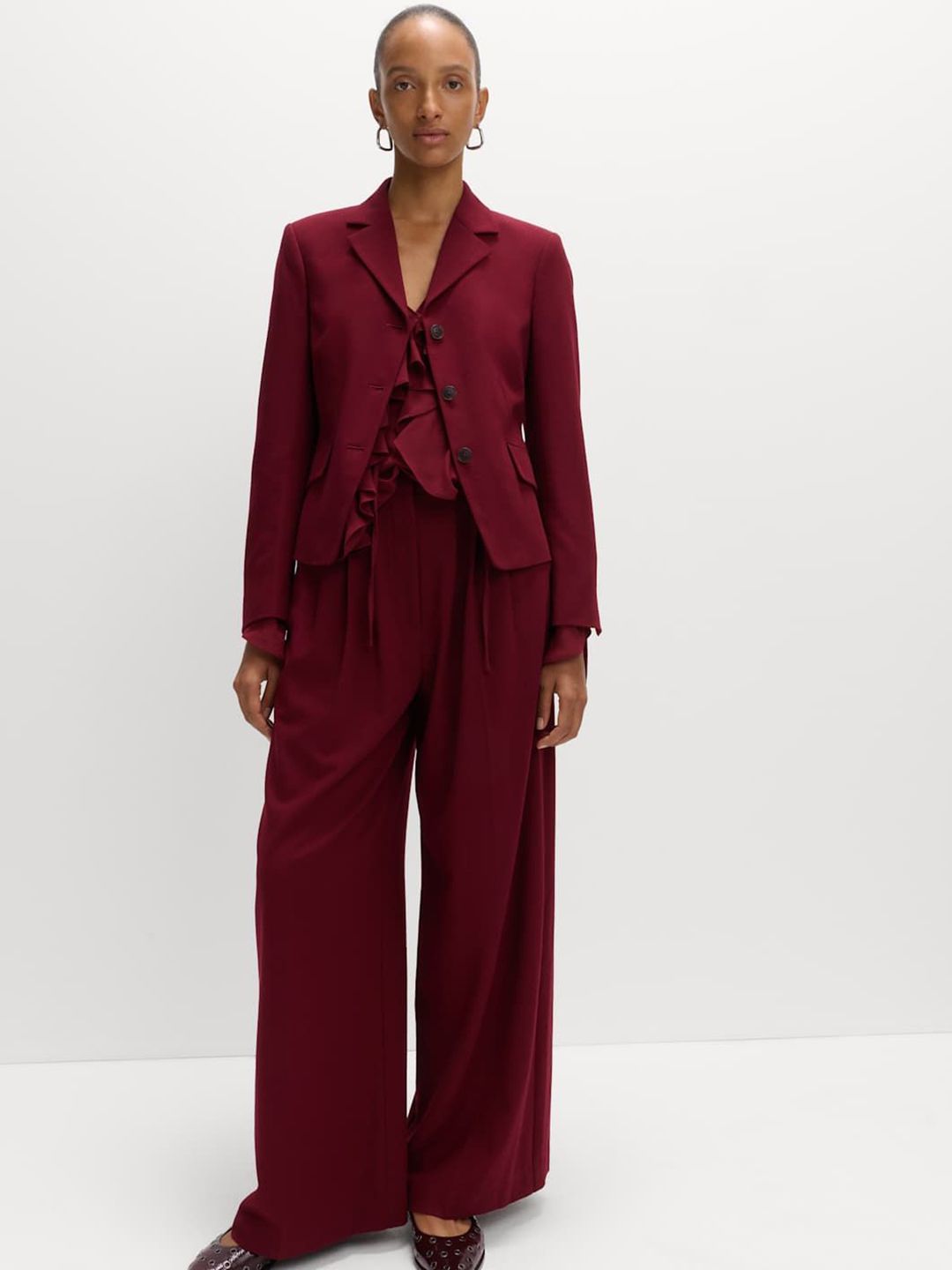 Marks & Spencer Tailored Fit Revere Single-Breasted Cropped Blazer-picture-36