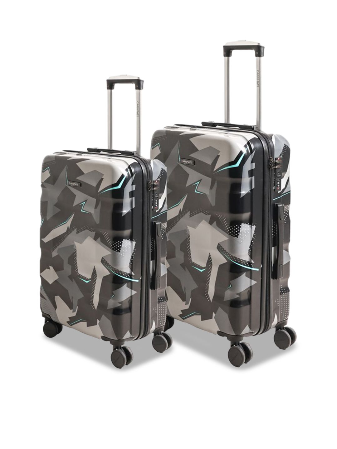 CARRIMATE Set Of 2 Baku Camo Printed 360 Wheels Hard-Sided Trolley Bags-picture-34