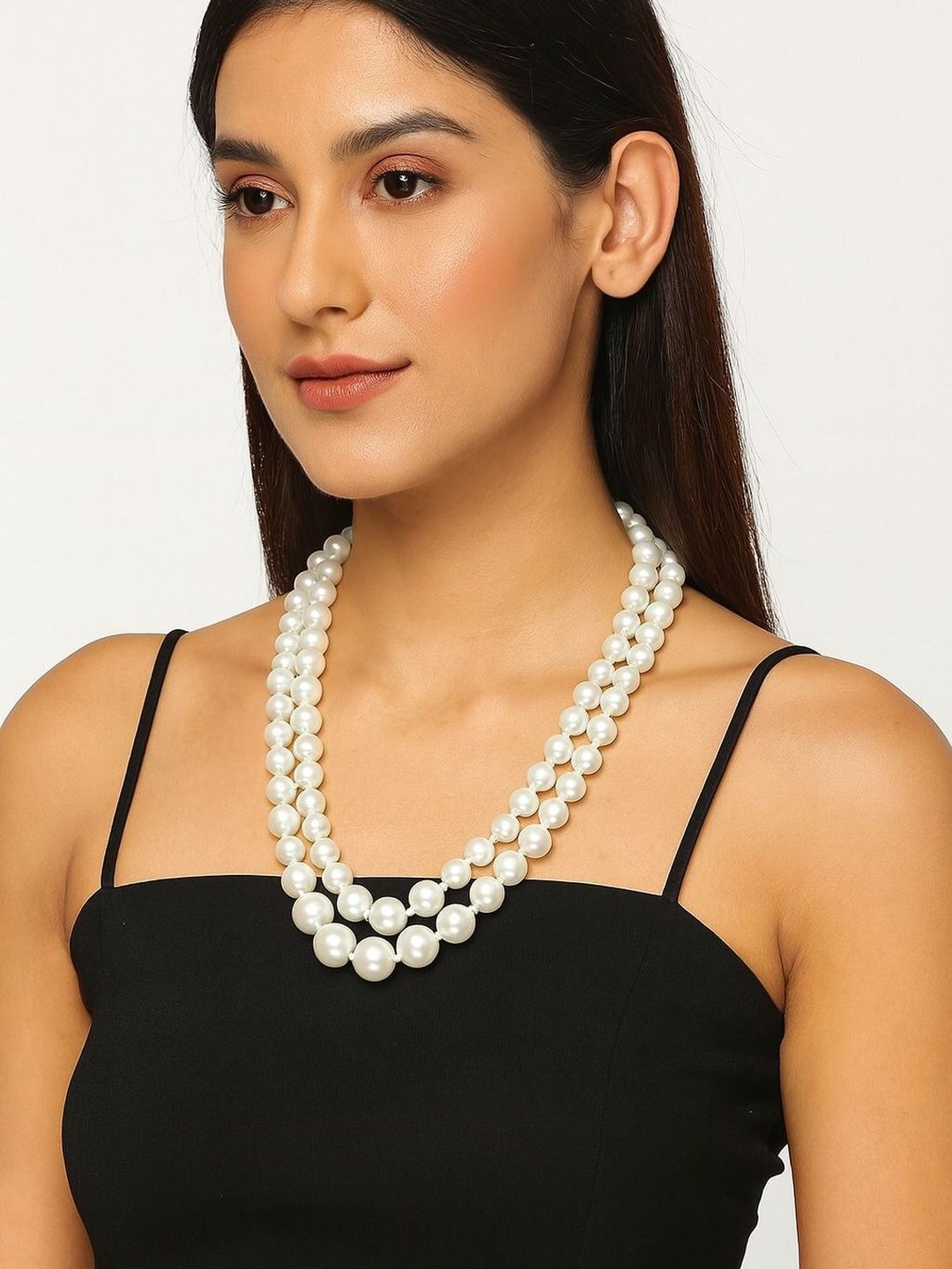 TJC Pearls Beaded Layered Statement Necklace-image-17
