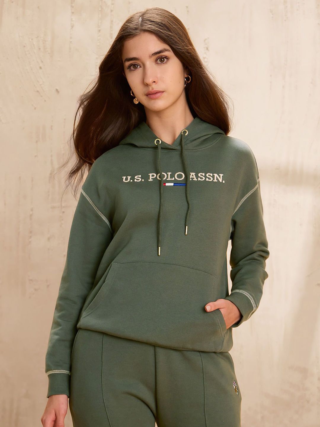 U.S. Polo Assn. Women Typography Printed Hooded Sweatshirt-picture-10