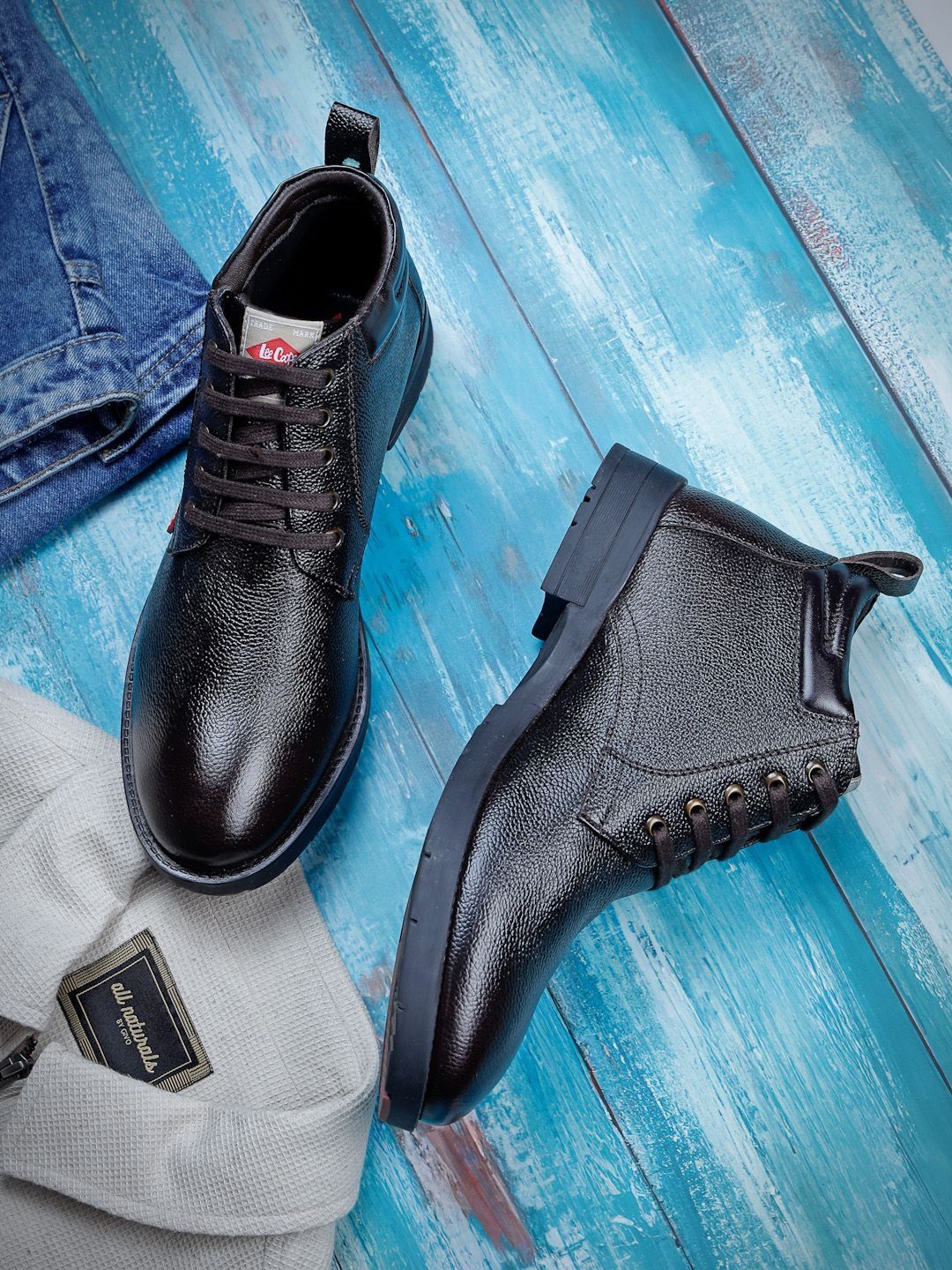 Lee Cooper Men Brown Round Toe Lace Up Leather Derby Formal Shoes-picture-23