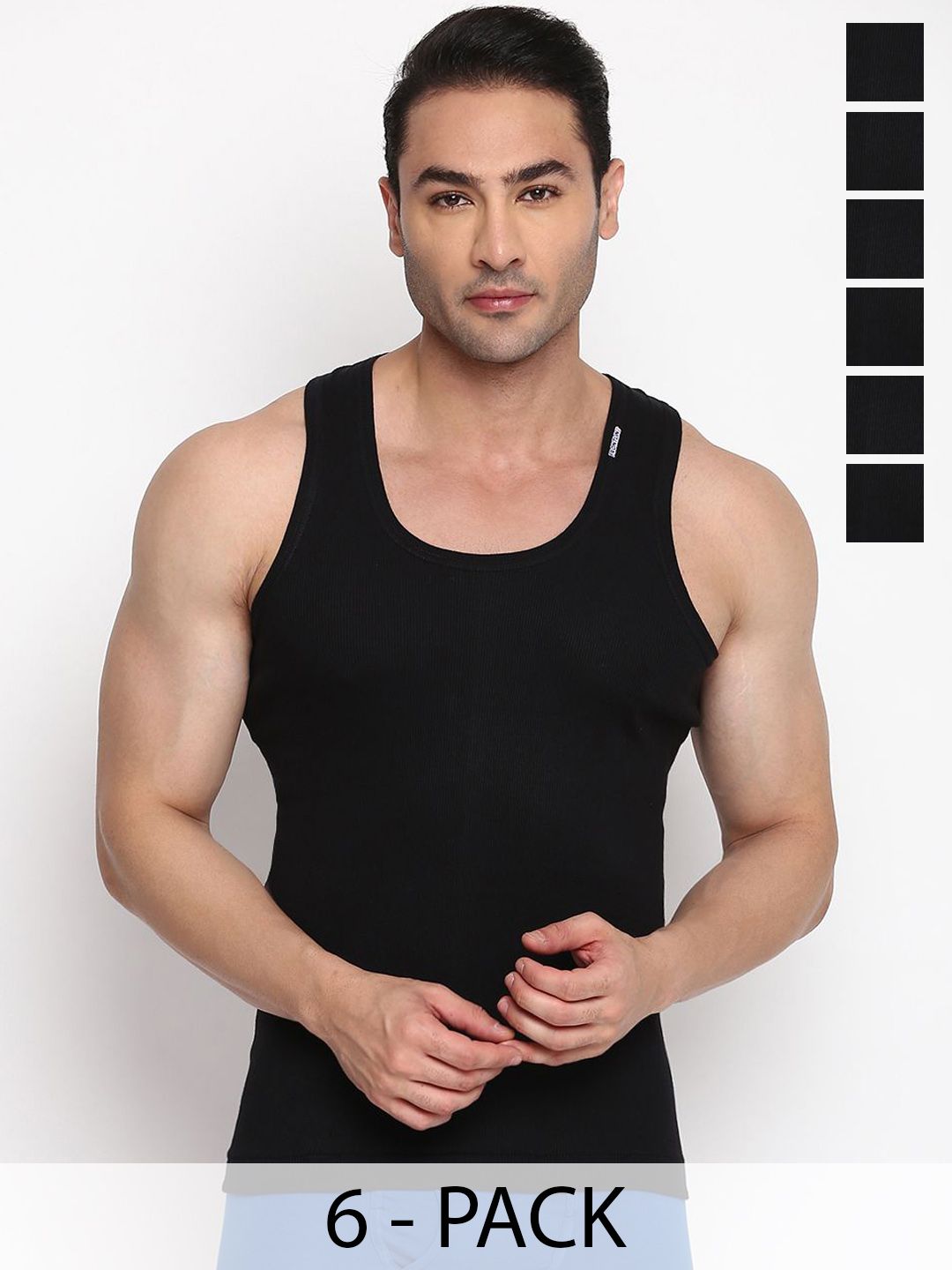 COLORS by Rupa Frontline Pack Of 6 Pure Cotton Anti-Bacterial Undershirt Innervests-picture-39