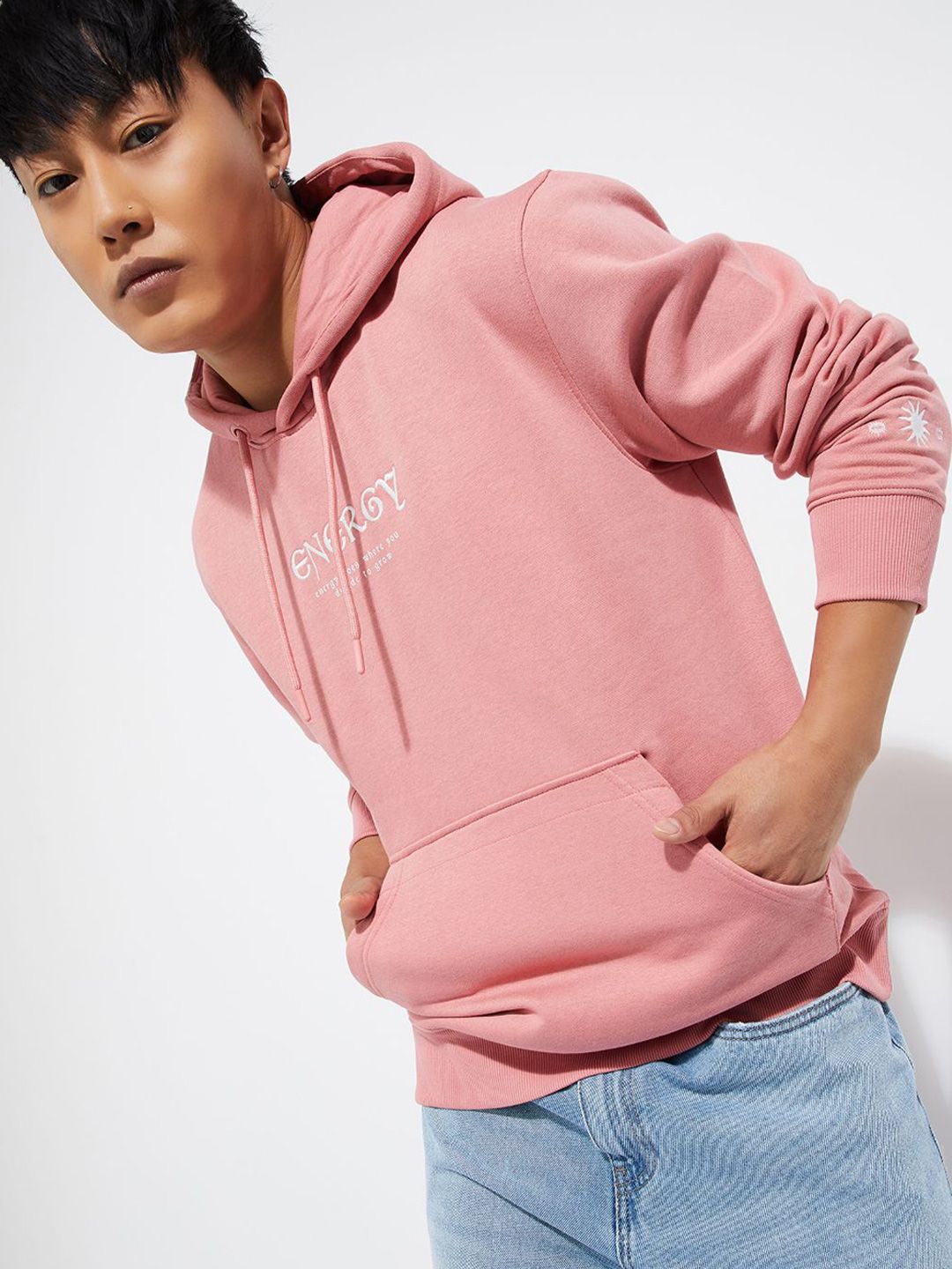 max Men Typography Printed Hooded Pullover Sweatshirt-picture-34