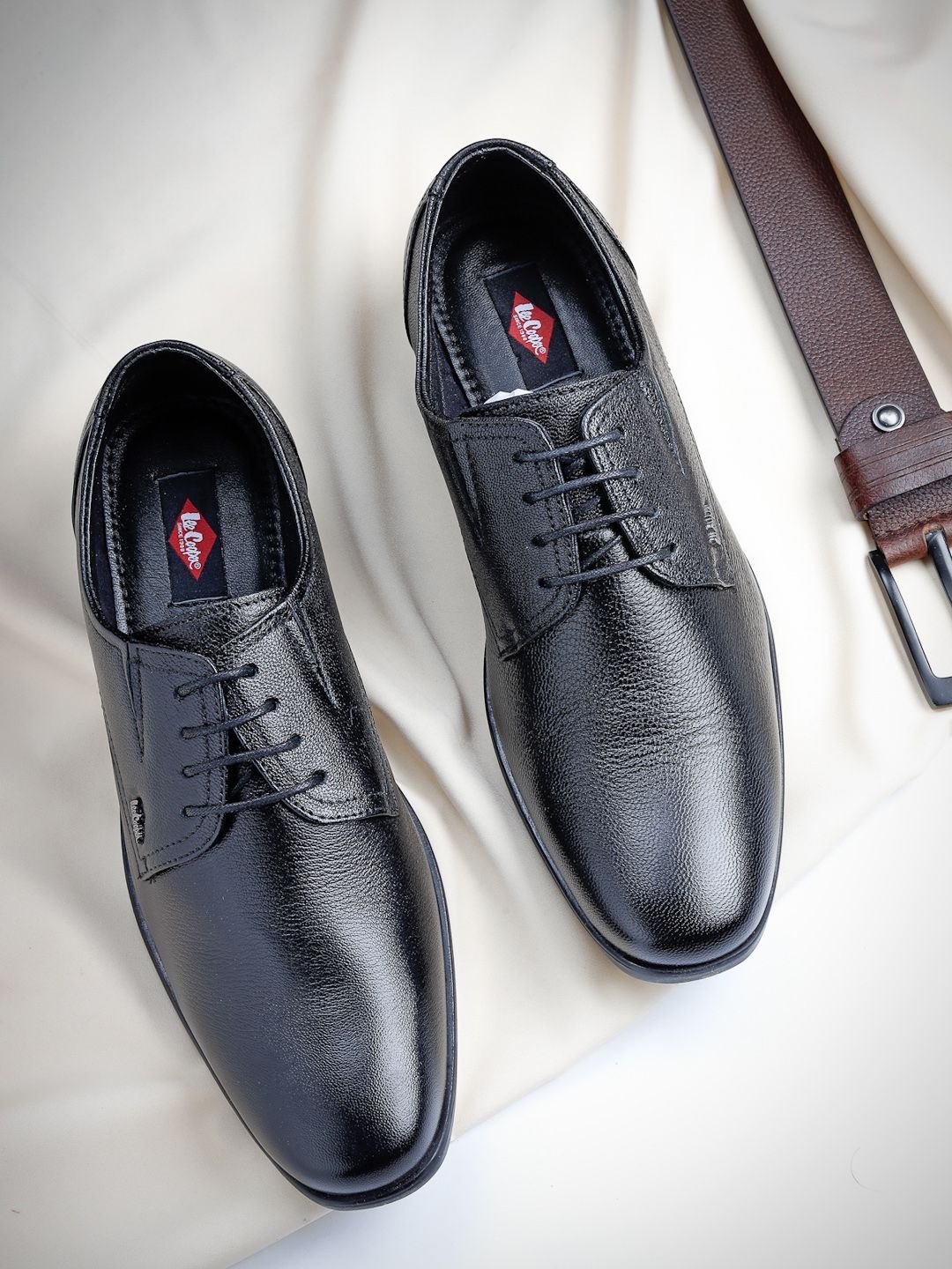 Lee Cooper Men Brown Round Toe Lace Up Leather Derby Formal Shoes-picture-17