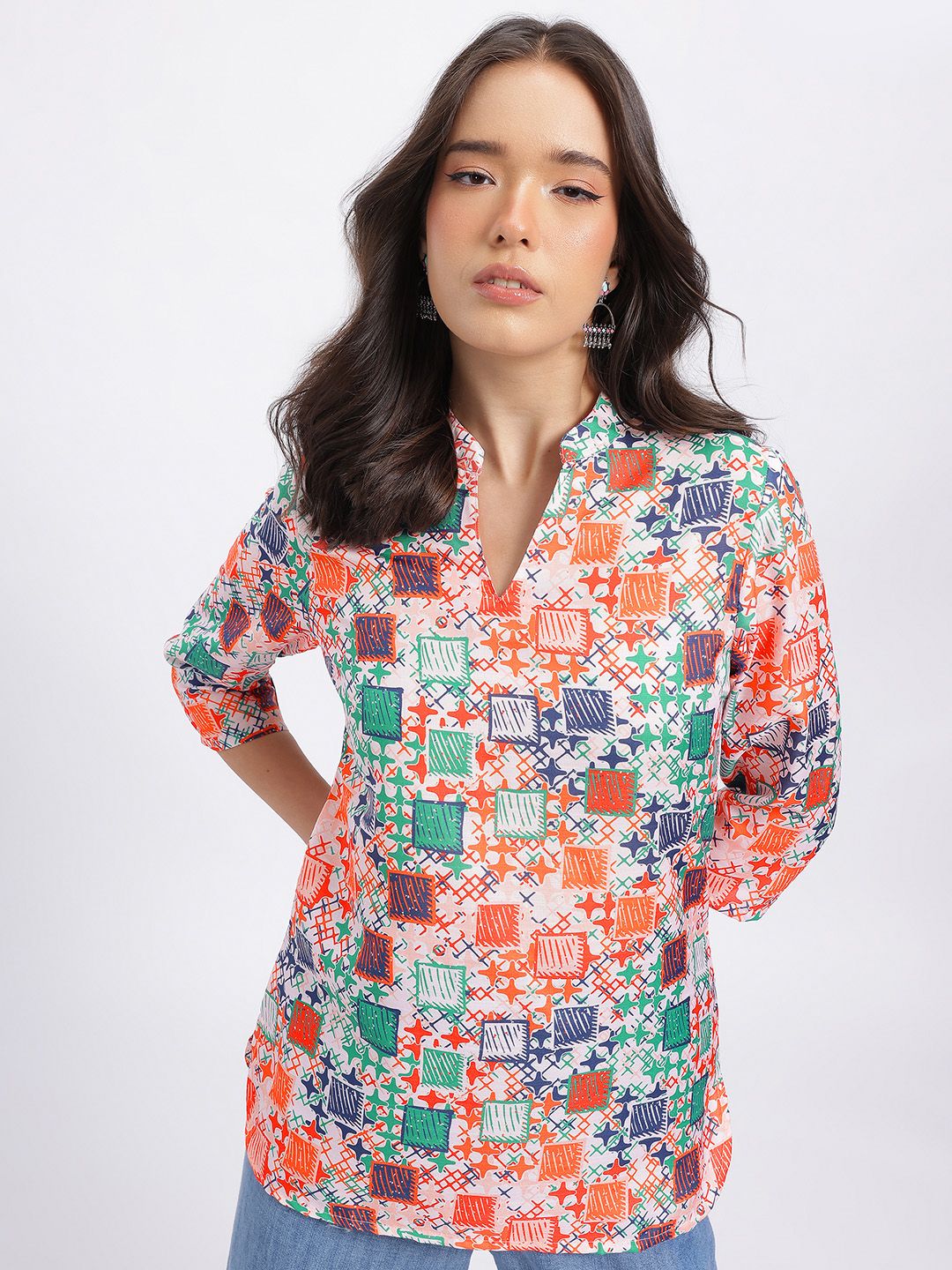 Anouk Rustic Geometric Printed Kurti-picture-22