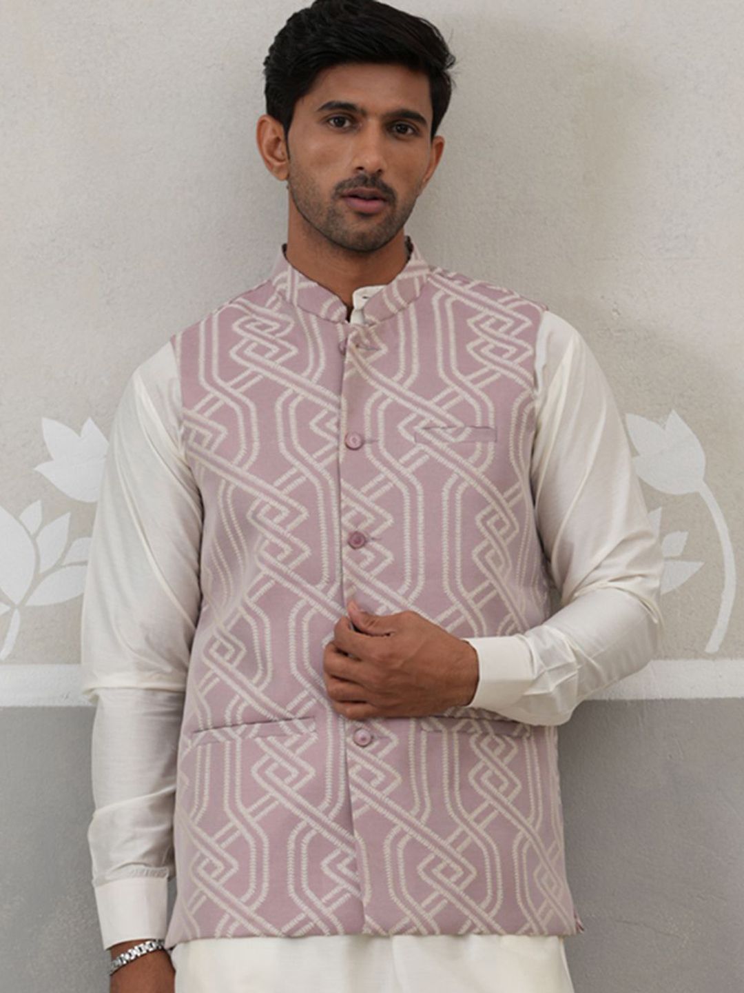 Jompers Embroidered Mandarin Collar Nehru Jacket-picture-38