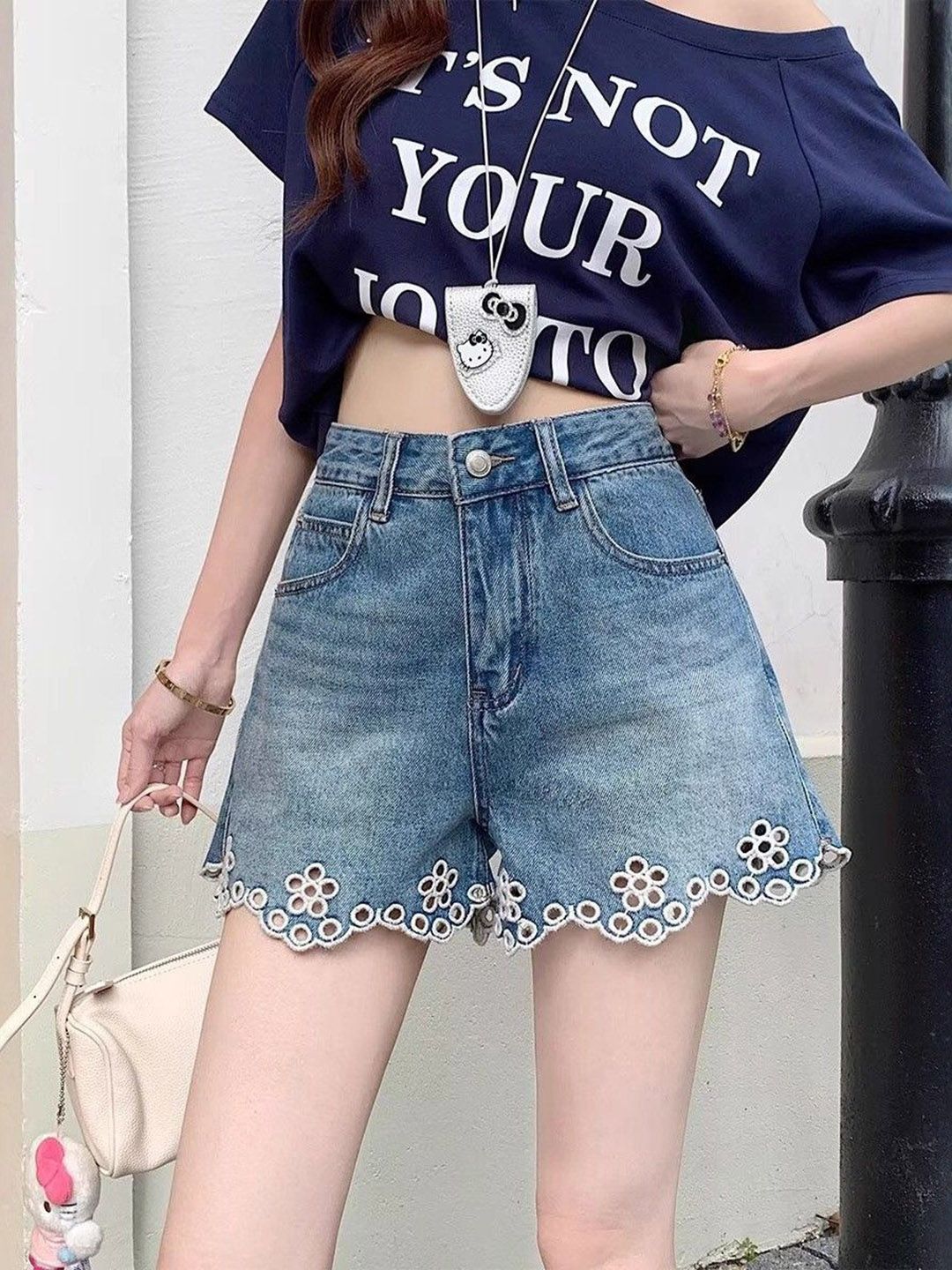 StyleCast x Revolte Women Regular Fit Mid-Rise Denim Shorts-picture-13