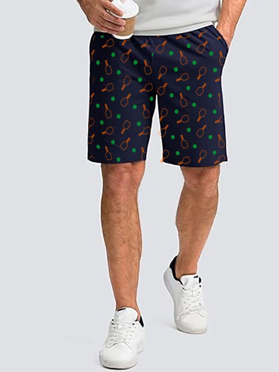 Hotfits Men Graphic Printed Regular Fit Mid-Rise Cotton Training or Gym Shorts-picture-36