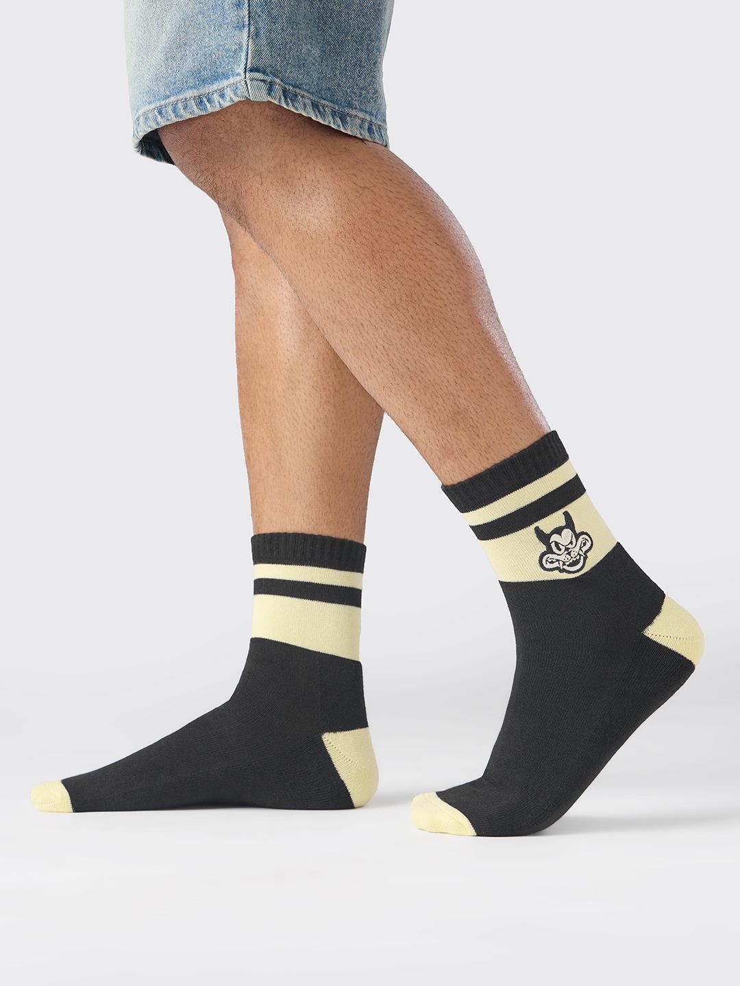The Souled Store Men Dark Kitty Printed Above Ankle Length Socks-picture-32