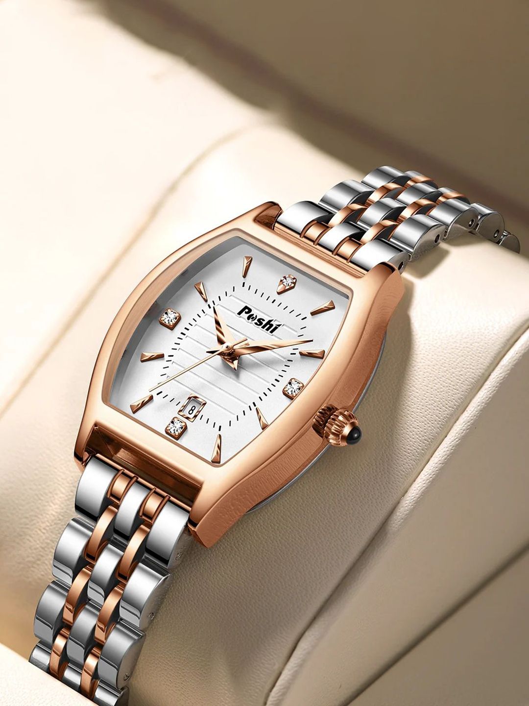 Poshi Women Embellished Dial&Bracelet Style Strap Analogue Watch POSW2-940252140026-WHITE-picture-25
