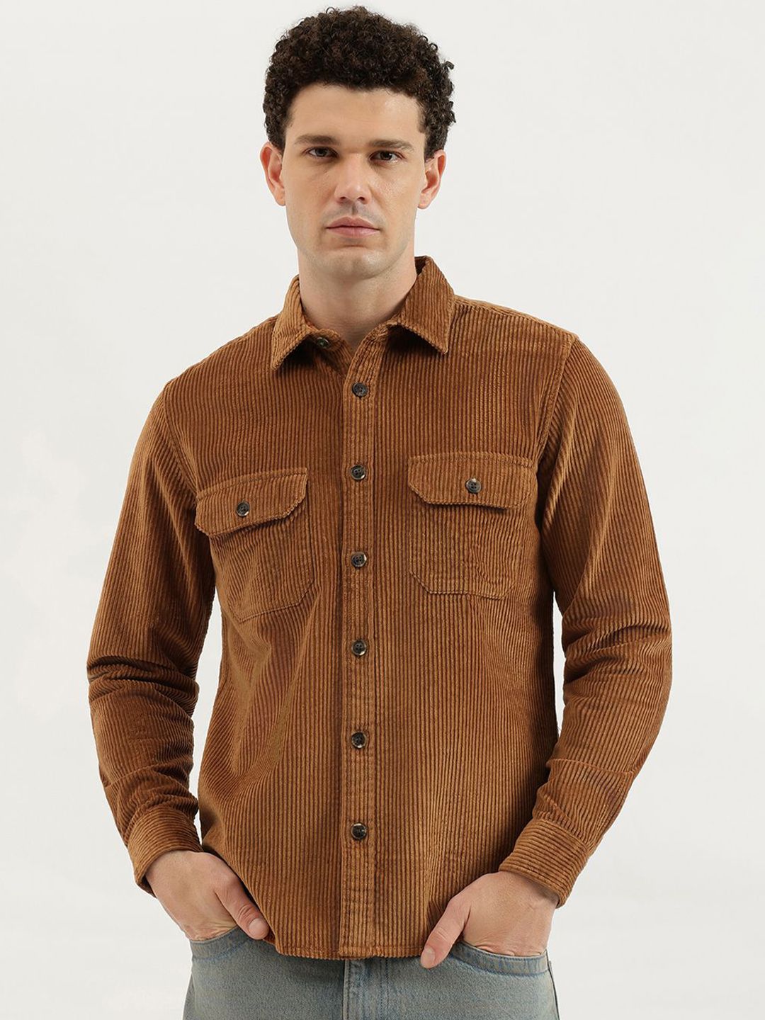 United Colors of Benetton Textured Spread Collar Pure Cotton Shirt-picture-19