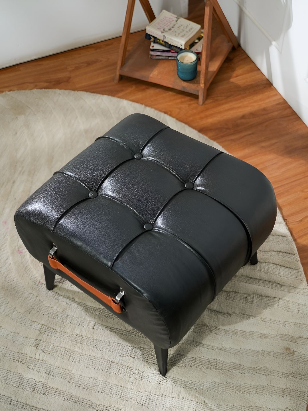 threadvibe living Modern Black Tufted Ottoman With Handle-picture-40