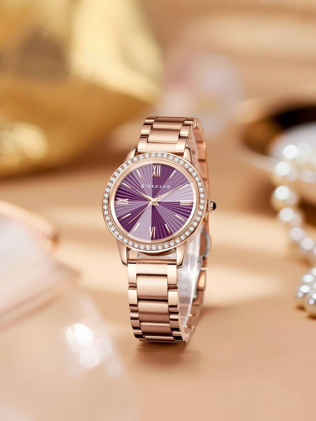GIORDANO Women Mother of Pearl Dial & Stainless Steel Straps Analogue Watch GZ-60118-33-image-46