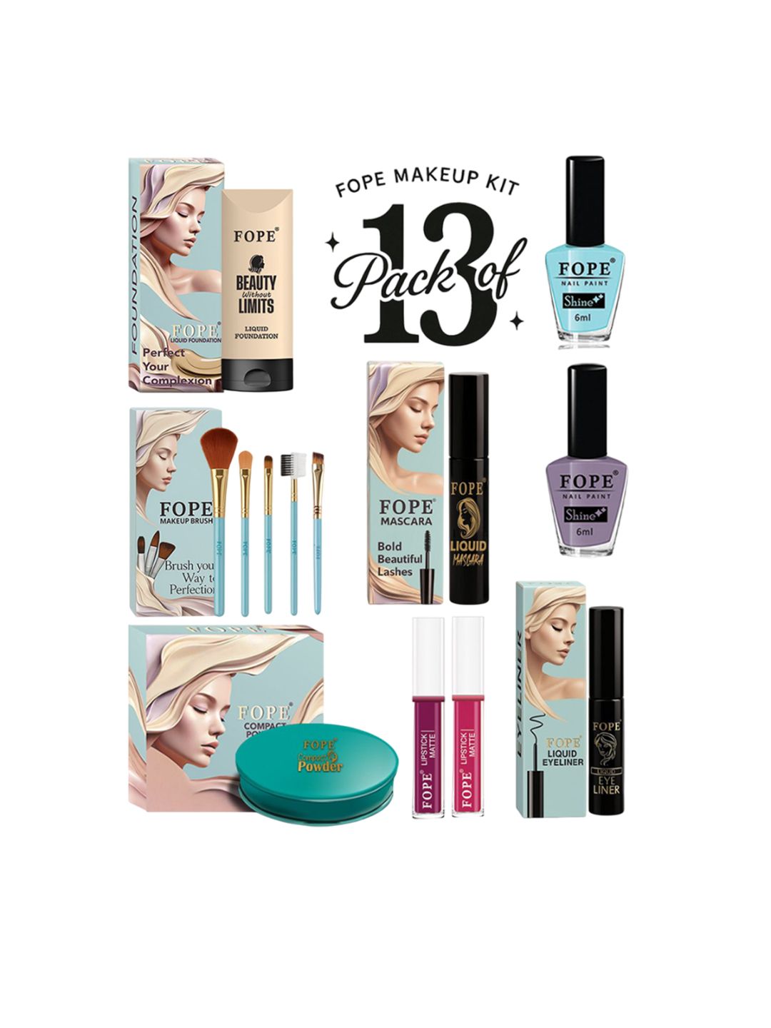 FOPE Set Of 13 All In One Long Lasting Matte Makeup Combo-image-35