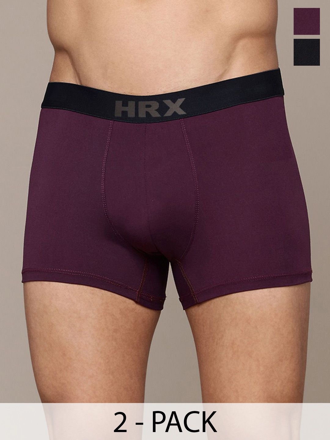 HRX by Hrithik Roshan Pack Of 2 Mid-Rise Short Trunks-picture-29