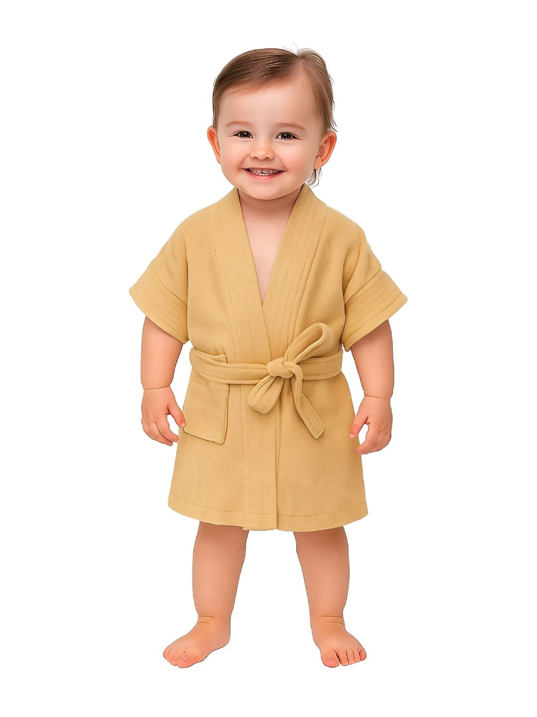 Creeva Kids Shawl Collar Bath Robe With Belt-picture-17