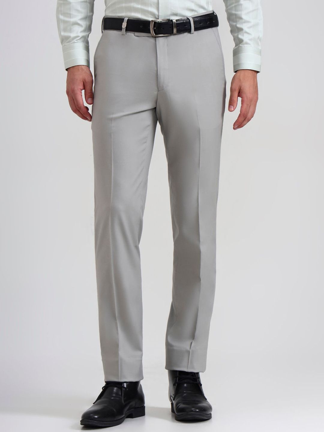 JB STUDIO Men Slim Fit Mid-Rise Formal Trousers-image-16