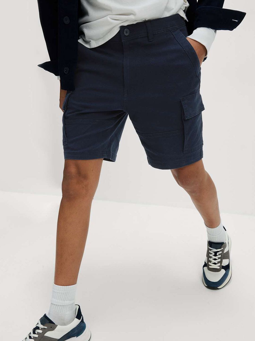 Marks & Spencer Men Slim Fit Mid-Rise Cargo Shorts-picture-42