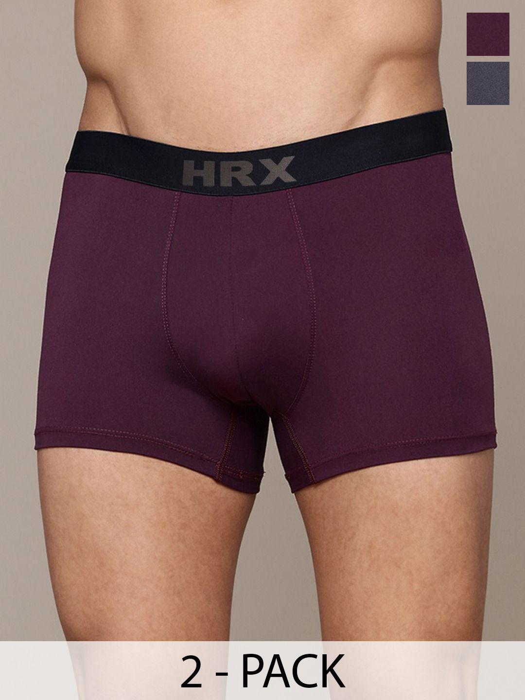 HRX by Hrithik Roshan Pack Of 2 Mid-Rise Short Trunks-picture-17