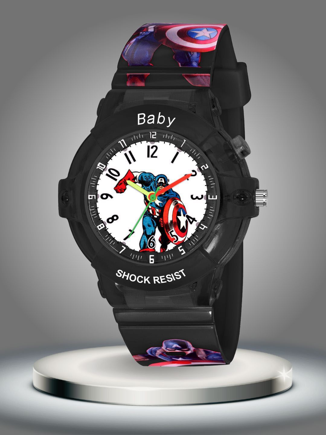 PAPIO Unisex Kids Dial & Straps Analogue LED Backlight Watch KD-104 BLACK CAPTAIN-picture-39