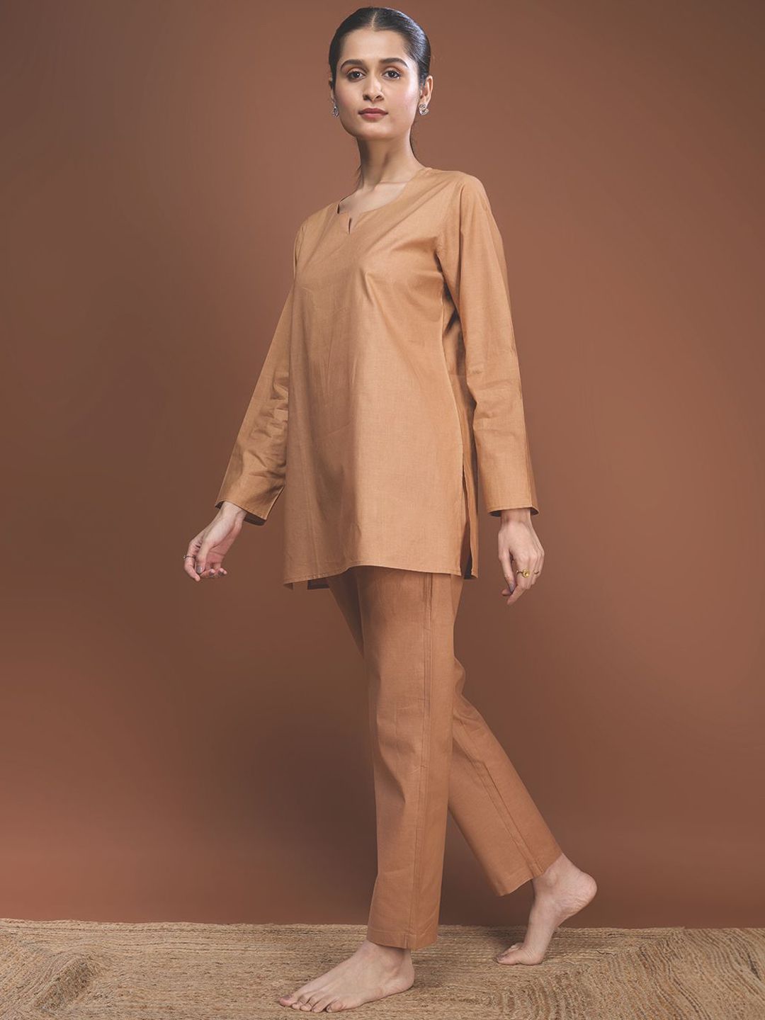 BYOGI Long Sleeves Pure Cotton Kurti With Pyjama-image-40