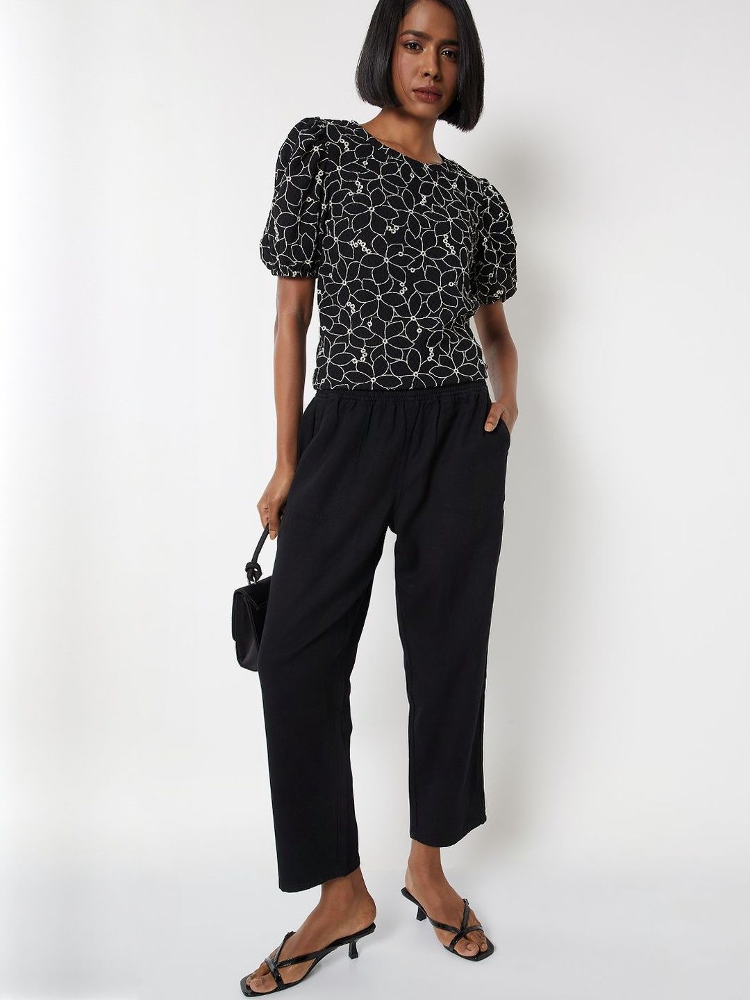 max Women Embroidered Puff Sleeves Top-picture-39