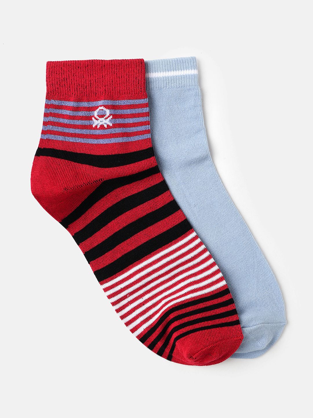 United Colors of Benetton Men Pack of 2 Solid And Stripes Socks-picture-41