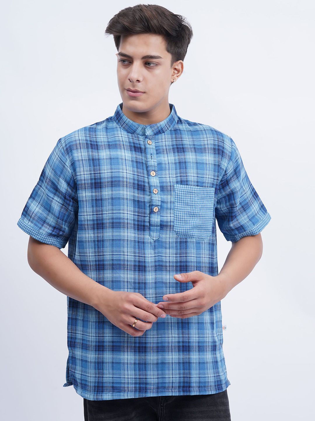 Cot'N Soft Men Checked Daily Cotton Straight Kurta-picture-25