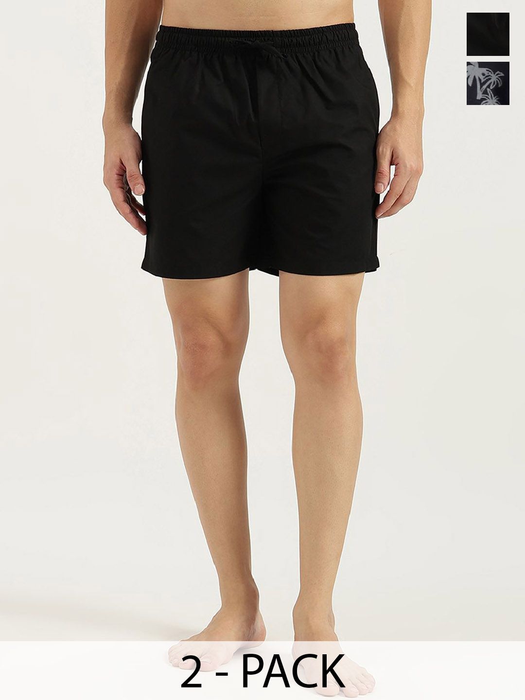 United Colors of Benetton Men Pack Of 2 Printed Pure Cotton Mid-Rise Breathable Boxers-image-46