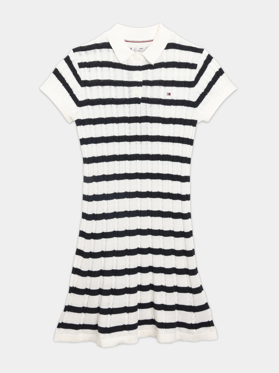 Tommy Hilfiger Girls Striped Cotton Polo Collar T-shirt Dress-picture-31