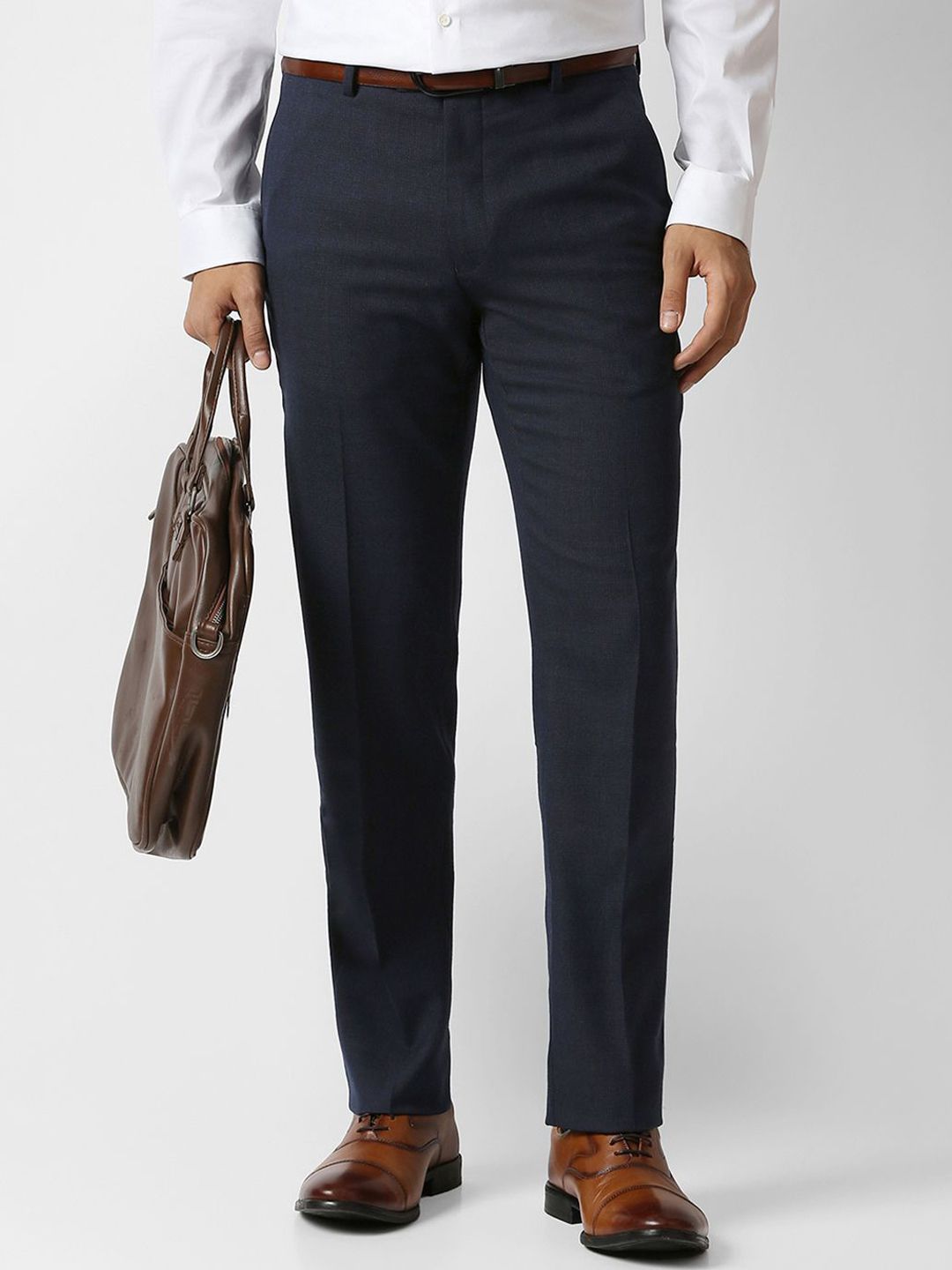 Van Heusen Men Slim Fit Mid-Rise Formal Trousers-picture-17