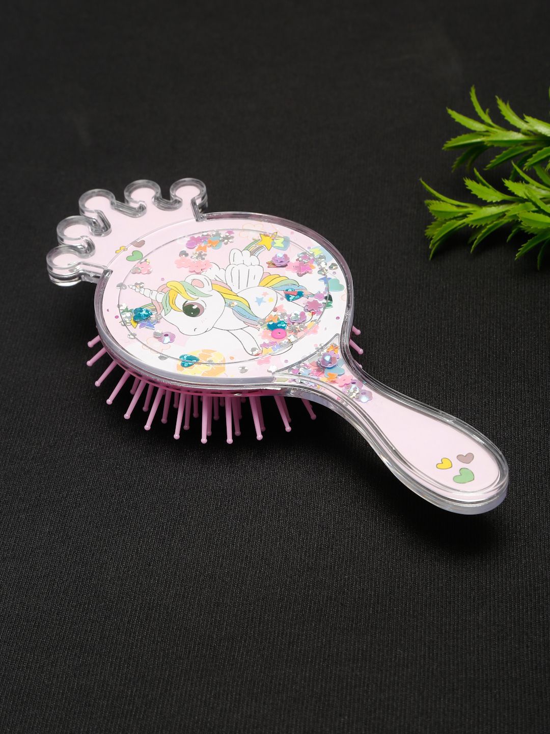 Stoln Unicorn Theme With Glittery Hair Brush - Pink