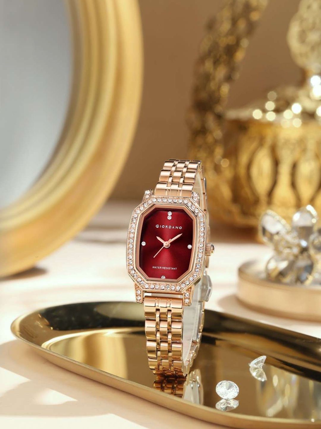 GIORDANO Women Embellished Dial & Stainless Steel Straps Analogue Watch GZ-60114-11-image-46